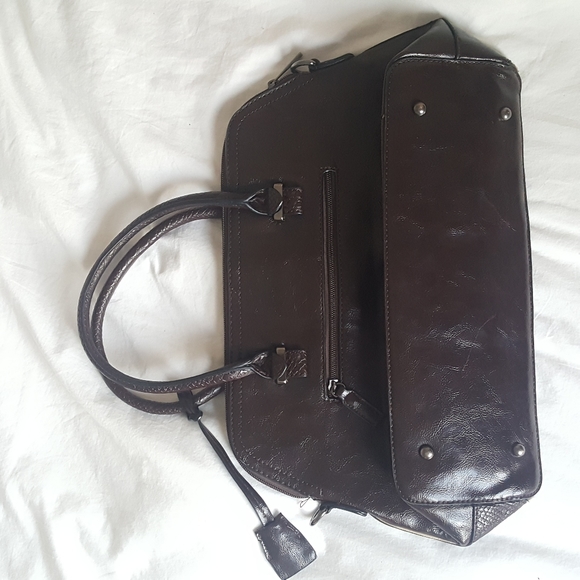 David Jones Brown Textured Leather Purse - Picture 3 of 6